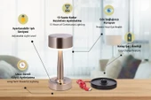 AVONNI ML-64005-N Nikel Kaplama Masa Lambası LED Metal Pleksi 11cm - 5