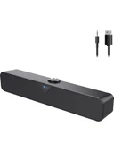 Lecoo DS102 Kablolu USB/AUX 6W Soundbar Taşınabilir Stereo Hoparlör Siyah - 1