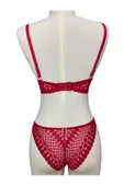 İNSPİRA Dantel Işlemeli Kırmızı Dolgulu Balenli Destekli Sütyen Külot Iç Çamaşır Takımı Push Up - 7