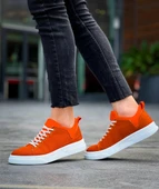 KB-X204 Kuback Turuncu Keten Beyaz Yüksek Taban Günlük Erkek Spor Ayakkabı - 3