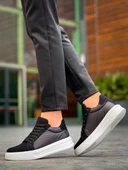 KB-046 Kuback Siyah Paraşüt Beyaz Yüksek Taban Günlük Spor Ayakkabı thumbnail 2