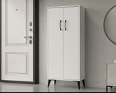 Flano Beyaz  Çok Amaçlı Dolap İki Kapaklı Dört Raflı Mutfak,Banyo,Hol,Balkon,Ofis,Ayakkabılık - 5