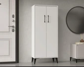 Flano Beyaz  Çok Amaçlı Dolap İki Kapaklı Dört Raflı Mutfak,Banyo,Hol,Balkon,Ofis,Ayakkabılık - 7
