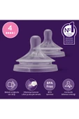 Philips Avent Doğal Tepkili 2li Biberon Emziği No4 3 Ay Scy964/02 - 1
