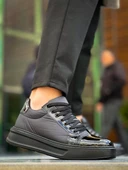 KB-X46 Kuback Siyah Rugan Yüksek Siyah Taban Günlük Spor Ayakkabı thumbnail 4