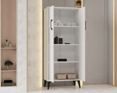 Flano Beyaz  Çok Amaçlı Dolap İki Kapaklı Dört Raflı Mutfak,Banyo,Hol,Balkon,Ofis,Ayakkabılık - 4