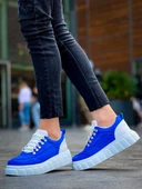 KB-X10 Kuback Sax Süet Beyaz Yüksek Taban Günlük Spor Ayakkabı - 2