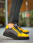 KB-X46 Kuback Siyah Sarı Yüksek Siyah Taban Günlük Spor Ayakkabı thumbnail 1