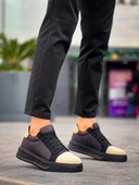 KB-X46 Kuback Siyah Bej Yüksek Siyah Taban Günlük Spor Ayakkabı thumbnail 2