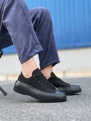 KB-CX-3 Kuback Kısa Siyah Keten Siyah Yüksek Taban Spor Ayakkabı thumbnail 2