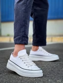 KB-CX-3 Kuback Kısa Beyaz Keten Beyaz Yüksek Taban Spor Ayakkabı thumbnail 4