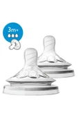 Philips Avent Scf043/27 Natural Ikili Biberon Emziği Iki Delikli 3 Ay+ Orta Akışlı - 3