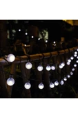 LightHome 50 Led 7 Metre Beyaz Işık Güneş Enerjili Bahçe Teras Balkon Dekorasyon Ağaç Lambası Aydınlatması thumbnail 3
