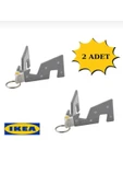 IKEA Yuppıenalle Cep Telefonu Tutacağı Ve Anahtarlık Gri, 8x4 Cm 2 Adet - 1