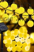 LightHome 50 Led 7 Metre Sarı Led Işık Güneş Enerjili Solar Bahçe Balkon Ağaç Lambası Aydınlatması Tasarruflu thumbnail 1