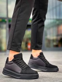 KB-046 Kuback Siyah Paraşüt Siyah Yüksek Taban Günlük Spor Ayakkabı thumbnail 2