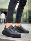 KB-X155 Kuback Siyah Cilt Detaylı Siyah Yüksek Taban Günlük Spor Ayakkabı thumbnail 3