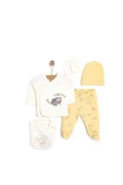 Little Life %100 Pamuklu Bebek Yenidoğan 5'li Unisex Bebek Hastane Çıkış Seti (5 PARÇA)-impala Tıcaret - 1