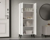 Flano Beyaz  Çok Amaçlı Dolap İki Kapaklı Dört Raflı Mutfak,Banyo,Hol,Balkon,Ofis,Ayakkabılık - 6