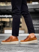 KB-X502  Kuback Taba Süet Yüksek Bej Taban Bağcık Detaylı Lastikli Günlük Erkek Ayakkabı thumbnail 4