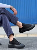 KB-CX-3 Kuback Kısa Siyah Keten Siyah Yüksek Taban Spor Ayakkabı thumbnail 3