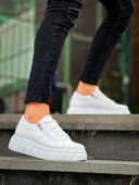 KB-X155 Kuback Beyaz Cilt Detaylı Beyaz Yüksek Taban Günlük Spor Ayakkabı thumbnail 2