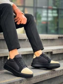 KB-X46 Kuback Siyah Bej Yüksek Siyah Taban Günlük Spor Ayakkabı thumbnail 1