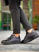 KB-X46 Kuback Siyah Rugan Yüksek Siyah Taban Günlük Spor Ayakkabı thumbnail 2