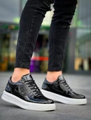 KB-X8 Kuback Siyah Rugan Detaylı Beyaz Yüksek Taban Günlük Spor Ayakkabı thumbnail 3