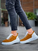 KB-X10 Kuback Taba Süet Beyaz Yüksek Taban Günlük Spor Ayakkabı thumbnail 4