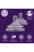 Philips Avent Doğal Tepkili 2li Biberon Emziği No5 6 Ay Scy965/02 - 1