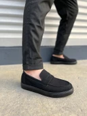 JY180 Estilo X Bağcıksız Süet Erkek Günlük Spor Klasik Ayakkabı SST - Siyah - 1