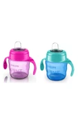 Philips Avent Eğitici Damlatmaz Bardak Suluk Mavi 200 Ml +  Pembe 200 ml - 1