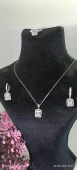 BAGET TAŞLI KOLYE YÜZÜK KÜPE SET - 5
