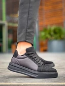 KB-046 Kuback Siyah Paraşüt Siyah Yüksek Taban Günlük Spor Ayakkabı thumbnail 3