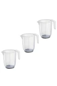 IKEA 3 Adet Plastik Ölçek Hacim: 1 Litre Yükseklik 14 Cm Ikea 3'lü Set Ölçü Kabı Şeffaf Kap Beher - 1