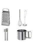 IKEA 4 Lü Set, Idealısk Rende 2'li Çırpıcı Seti Frk Koncıs Çelik Sarımsak Ezici Un Eleği Kontef thumbnail 1