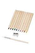 IKEA Çok Renkli Mala, Renkli Kalem Seti, 10 Ad. Kalem, 1 Fırça, 1 Kalemtraş 704.565.86 - 1