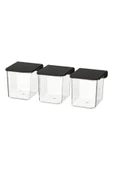 IKEA Skadıs 3lü Siyah kapaklı Set Çok Amaçlı Pano Parçası Kapaklı Şeffaf Kutu 7x8x8.5 cm thumbnail 6