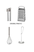 IKEA 4 Parça 3'lü Mutfak Seti; Koncıs Sarımsak Ezici Idealısk Rende Idealısk 2 Li Çırpıcı thumbnail 1