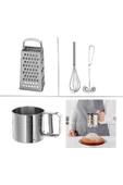 IKEA 3 Lü Paslanmaz Çelik Mutfak Seti; Idealısk Rende, 2'li Çırpıcı, Un Eleği 4 Parça thumbnail 1