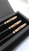Rose Gold Detaylı 3lü Kalem Seti - Dolma, Roller ve Tükenmez Kalem | Lüks Hediye Kutulu - 3