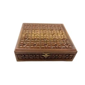 Ceviz El Oyması İşlemeli Mücevher Takı Aksesuar Kutusu thumbnail 1