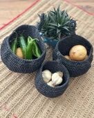 3 adet Bohem El Dokuma Asılı Sepet Seti, Küçük Eşyaları Asmak İçin, Sanatsal Tasarım, Raf Sepetleri - 4