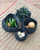 3 adet Bohem El Dokuma Asılı Sepet Seti, Küçük Eşyaları Asmak İçin, Sanatsal Tasarım, Raf Sepetleri - 3