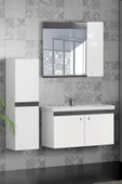 Karen Banyo New Bahar 80 Cm Lavabolu Banyo dolabı Seti,Boy Dolap hediyeli - 1