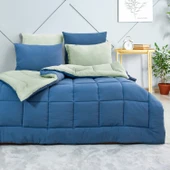 Schafer Home Softy Comfort Yorgan Seti 4 Parça-İndigo/Su Yeşili - 1