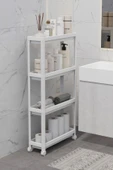 Mithra Life 4 Katlı Tekerlekli Slim İnce Beyaz Banyo Mutfak Rafı MIT1200 thumbnail 2