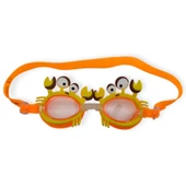 Çocuk Yüzücü Gözlüğü Silikon Taşıma Çantalı Turuncu Yengeç - 9014 thumbnail 1