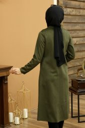 Süet Fermuarlı Kap - Haki - 2